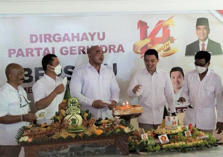 Perayaan HUT ke-14 Partai Gerindra di DPD Gerindra Bali
